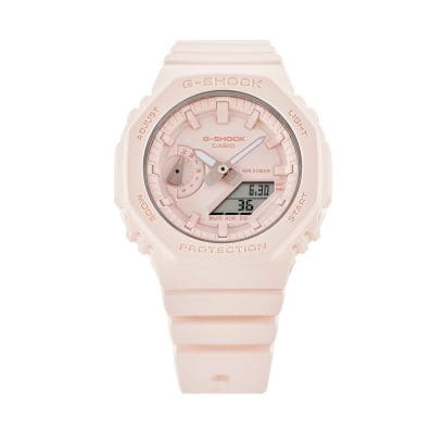 CASIO G-SHOCK GMA-S2100BA-4AER originale – vista frontale quadrante analogico-digitale rosa chic (street style)