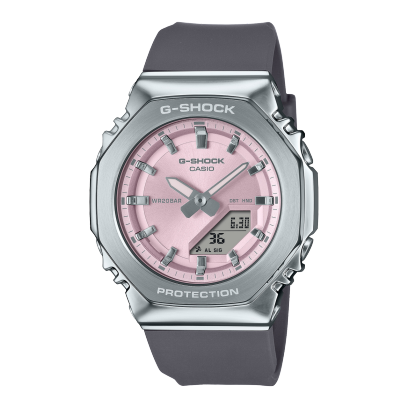 CASIO G-SHOCK GM-S2110-4AER originale – quadrante rosa e lunetta metal, design ottagonale (Shock Resist, 200m)