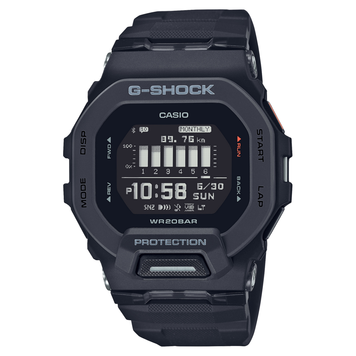 CASIO G-SHOCK GBD-200-1ER originale – vista frontale orologio uomo (resistente 200m, antiurto, design sportivo)