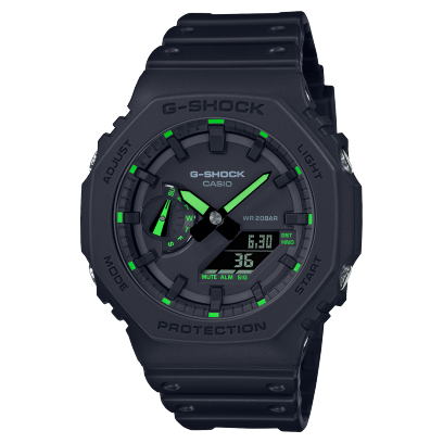 CASIO G-SHOCK GA-2100-1A3ER originale – vista frontale orologio uomo (resistente 200m, antiurto, design sportivo)