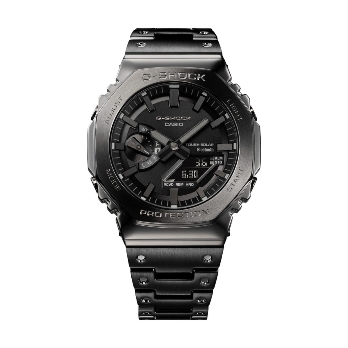 CASIO G-SHOCK GM-B2100BD-1AER originale – design ottagonale iconico acciaio nero (Full Metal, Bluetooth)