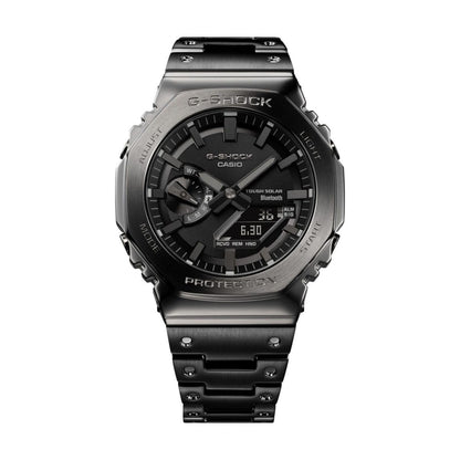 CASIO G-SHOCK GM-B2100BD-1AER originale – design ottagonale iconico acciaio nero (Full Metal, Bluetooth)