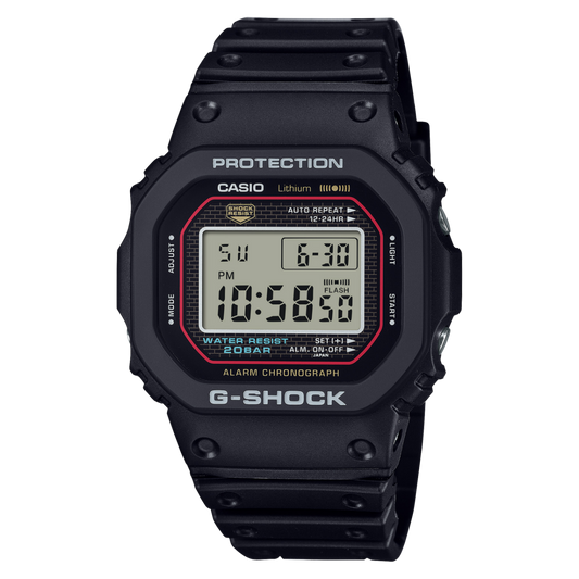 CASIO G-SHOCK DW-5000R-1AER originale – vista frontale orologio uomo (resistente 200m, antiurto, design sportivo)