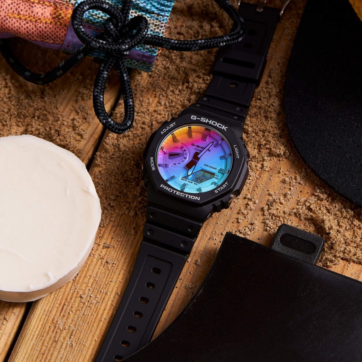CASIO G-SHOCK GA-2100SR-1AER originale – indossato al polso orologio uomo (resistente 200m, antiurto, design sportivo)