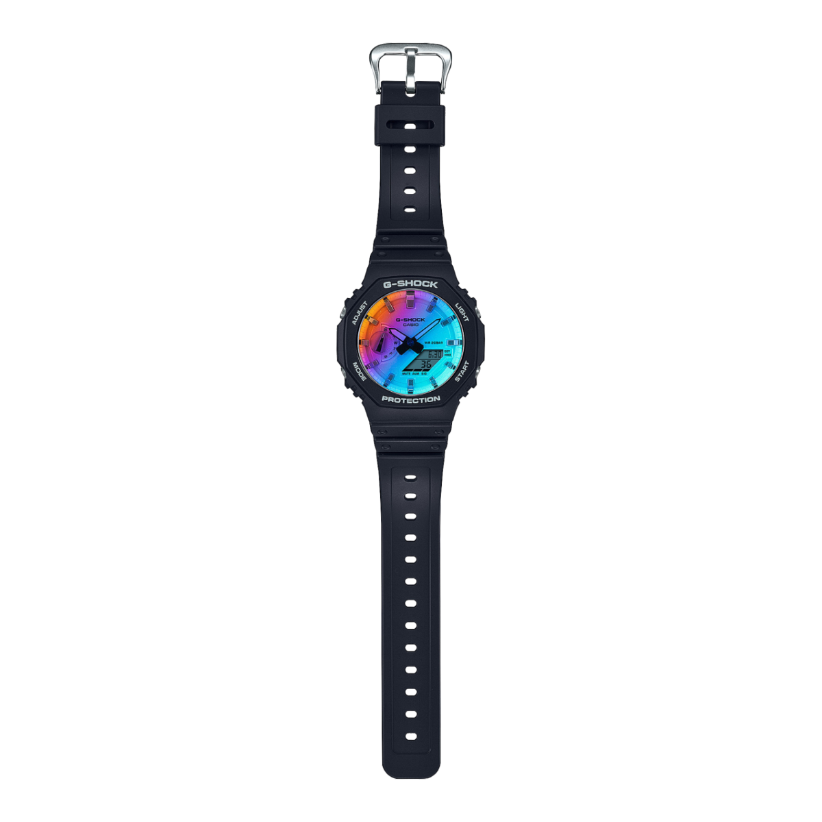 CASIO G-SHOCK GA-2100SR-1AER originale – dettaglio quadrante orologio uomo (resistente 200m, antiurto, design sportivo)