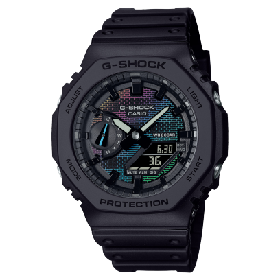 CASIO G-SHOCK GA-2100RW-1AER originale – vista frontale orologio uomo (Carbon Core Guard, 200m, analogico-digitale)