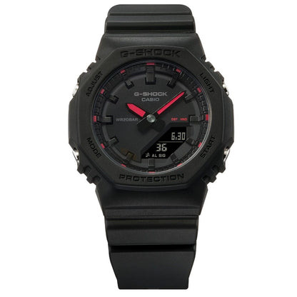 CASIO G-SHOCK GMA-P2100SA-1A1ER originale – vista frontale quadrante analogico-digitale (Shock Resist, 200m, design ottagonale, stile minima