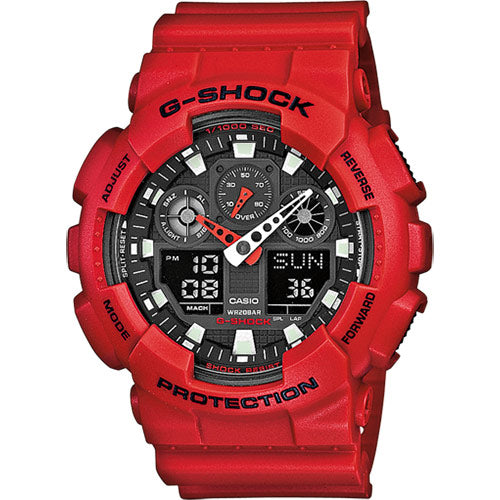 CASIO G-SHOCK GA-100B-4AER originale – vista frontale orologio uomo (resistente 200m, antiurto, design sportivo)