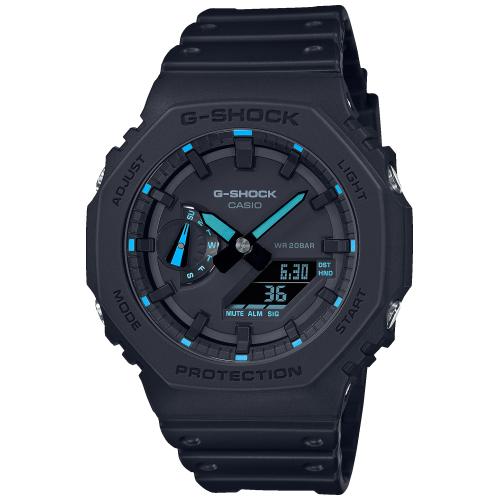 CASIO G-SHOCK GA-2100-1A2ER originale – vista frontale orologio uomo (resistente 200m, antiurto, design sportivo)