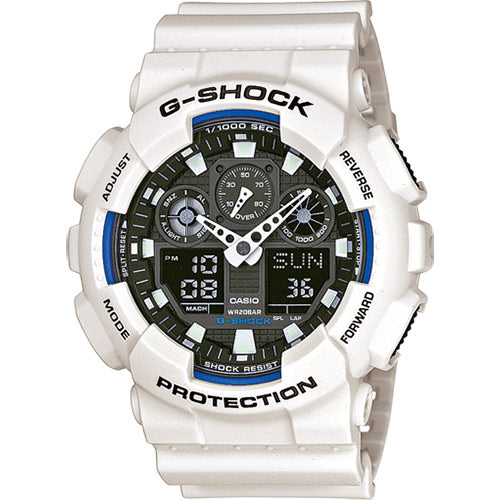 CASIO G-SHOCK GA-100B-7AER originale – vista frontale orologio uomo (resistente 200m, antiurto, design sportivo)