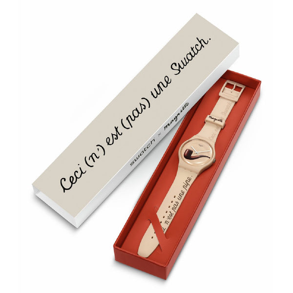 Swatch Special Art SO29Z124 La Trahison des Images René Magritte - Orologio e Confezione Speciale